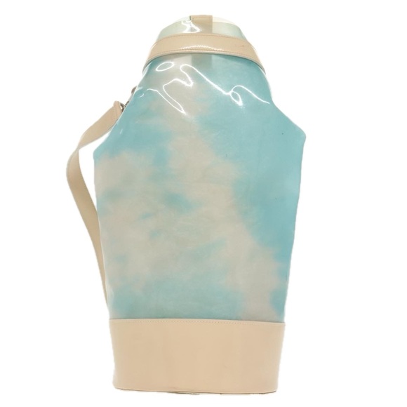 CELINE Shoulder Bag Enamel Leather Blue Cream Silver Auth bs19765 - Picture 13 of 16